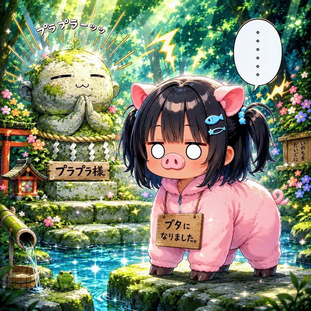 パンを尻にはさんで指を鼻の穴に入れてボクシングをしながら『いのちをだいじに』と叫んでいるこなつちゃん