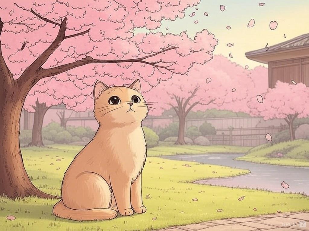 【続きは任せた】猫波桜を見るニェコノ