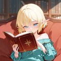 読書中なオフショルダーのエルフさん 8枚目