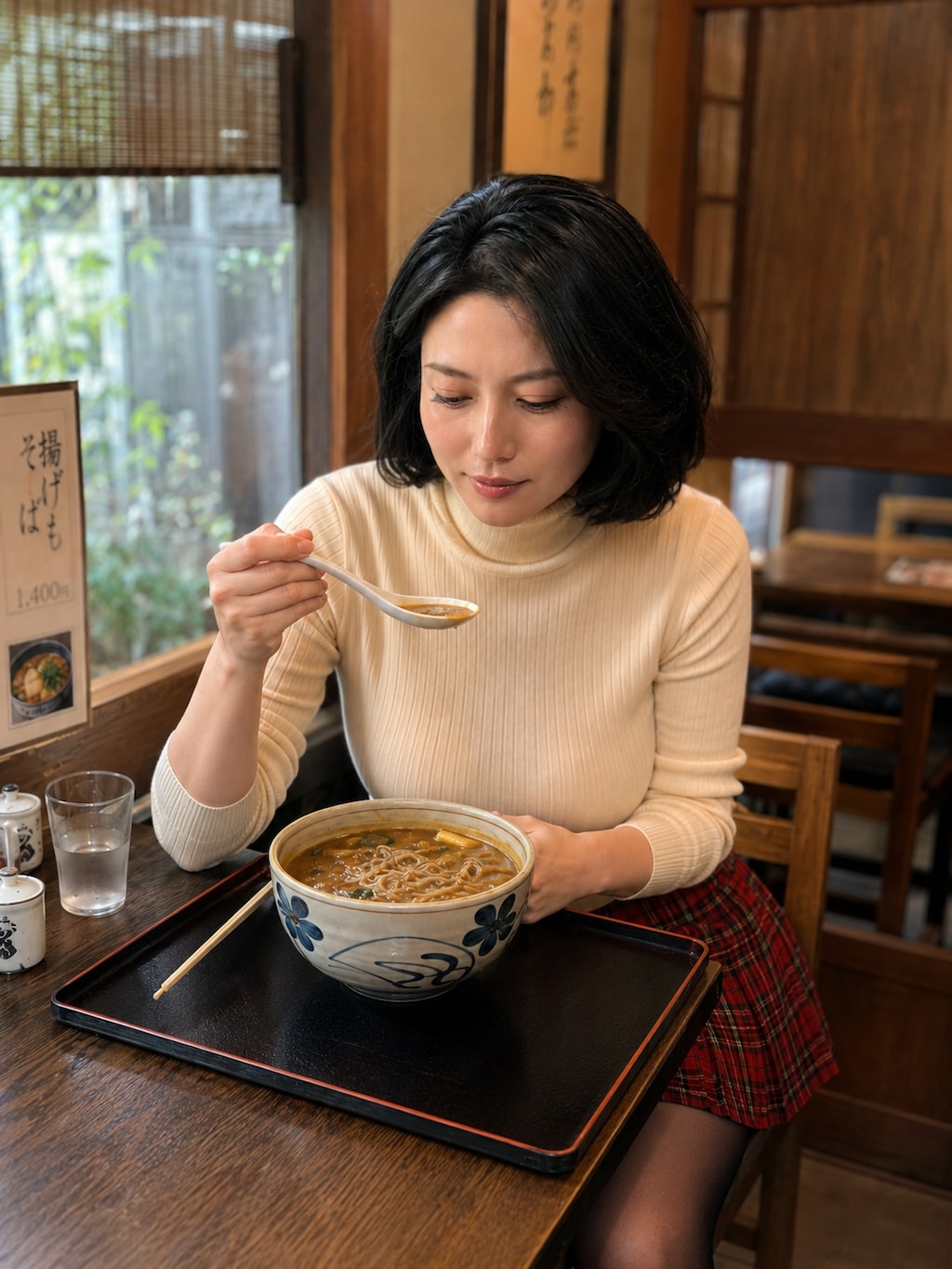 カレーうどんと私。