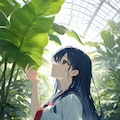 放課後、緑の光に包まれる。 2枚目