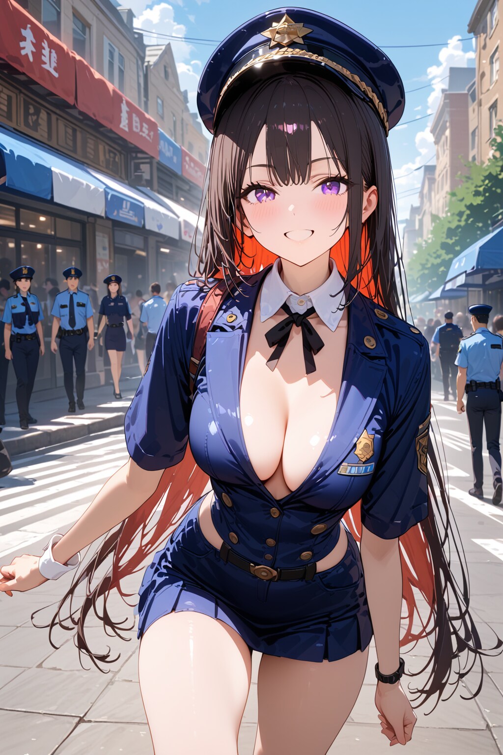 婦警（奥の左から三人目）