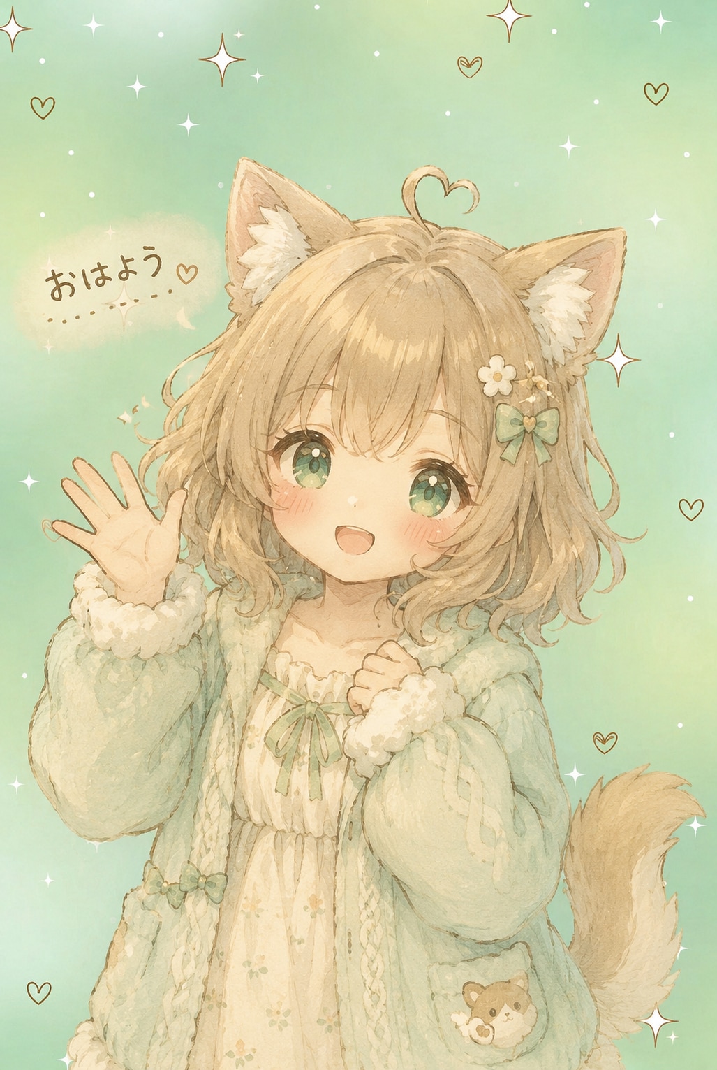 「おはよう」なけもの女の子 | の人気AIイラスト・グラビア