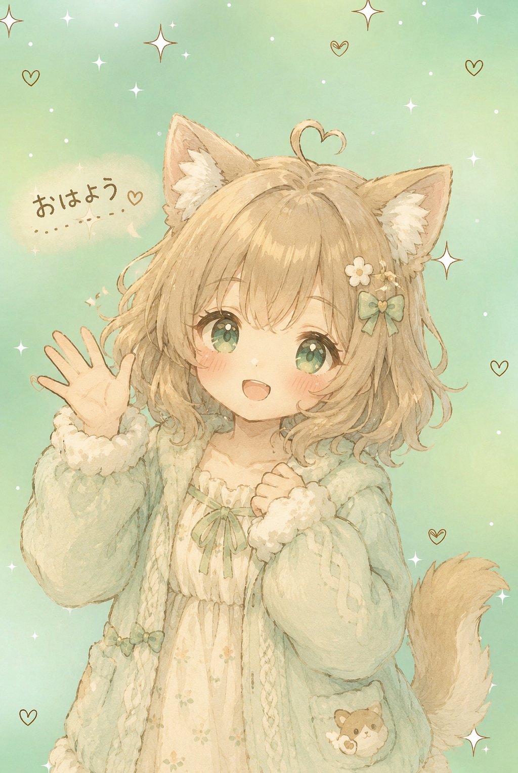 「おはよう」なけもの女の子