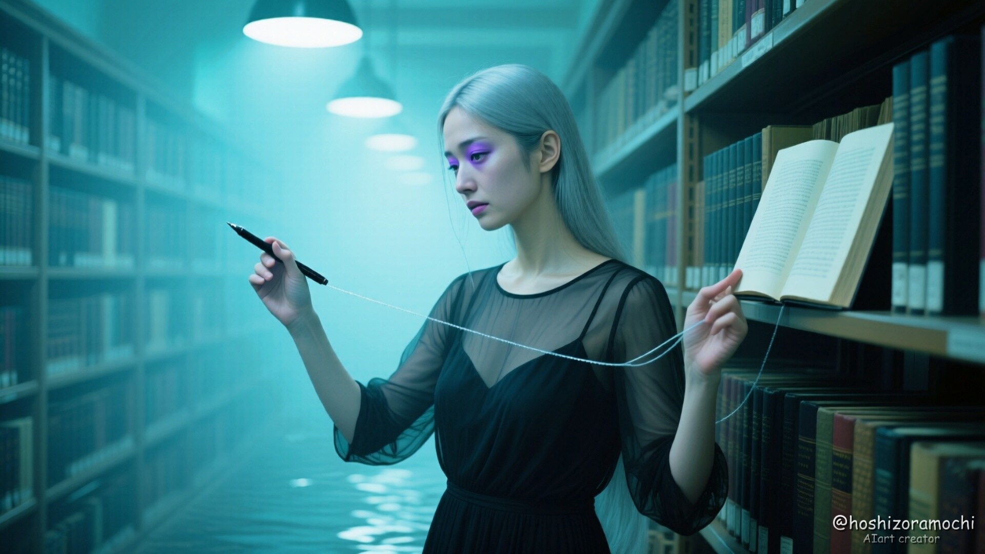 彼女が触れた本は、もう誰にも読めない。 | の人気AIイラスト・グラビア