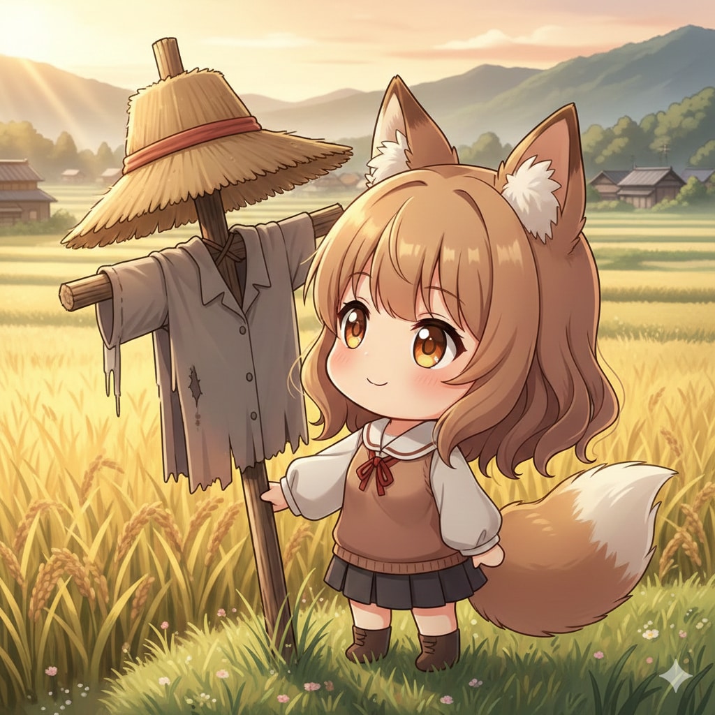 朝の案山子です