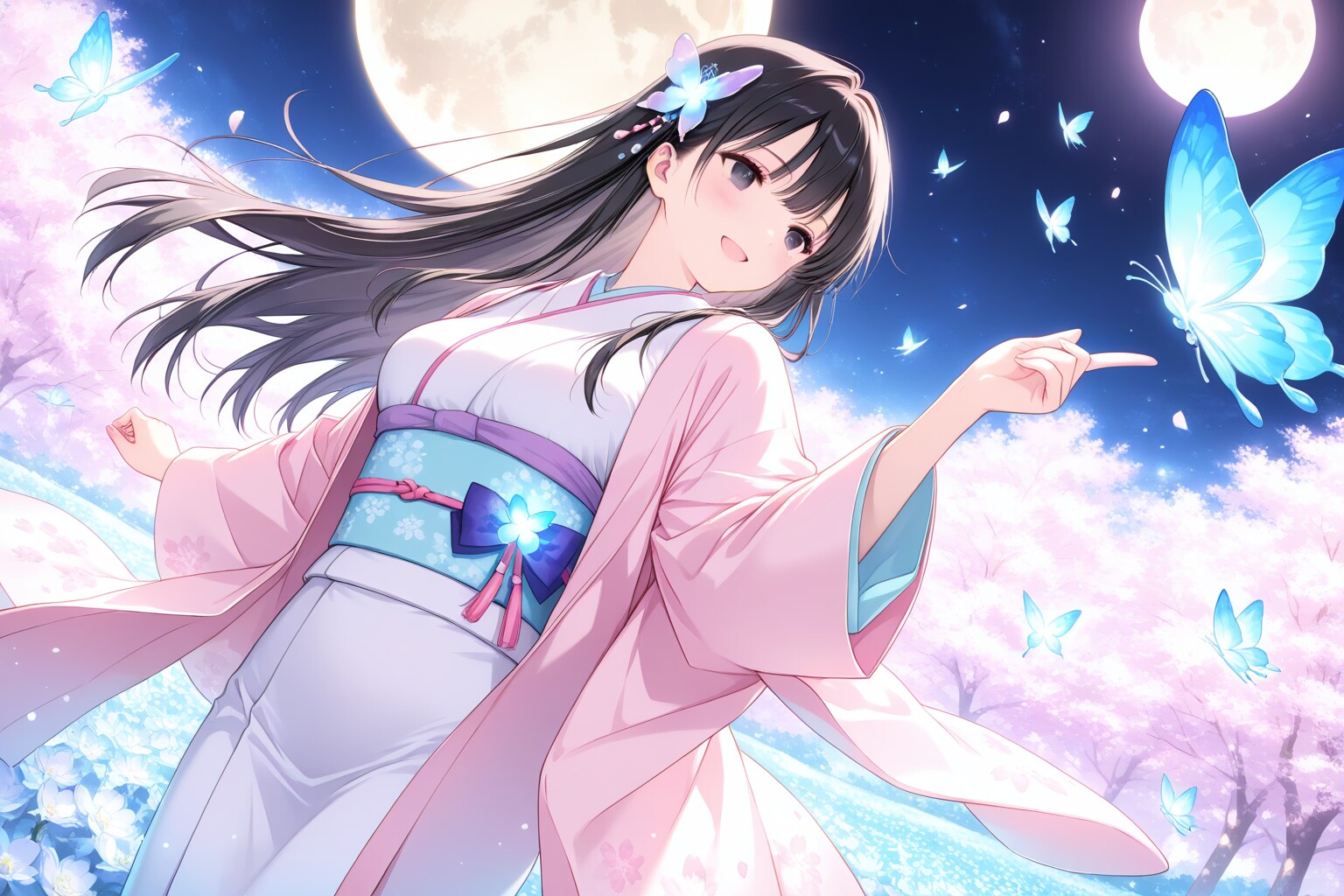 幻想的な夜桜