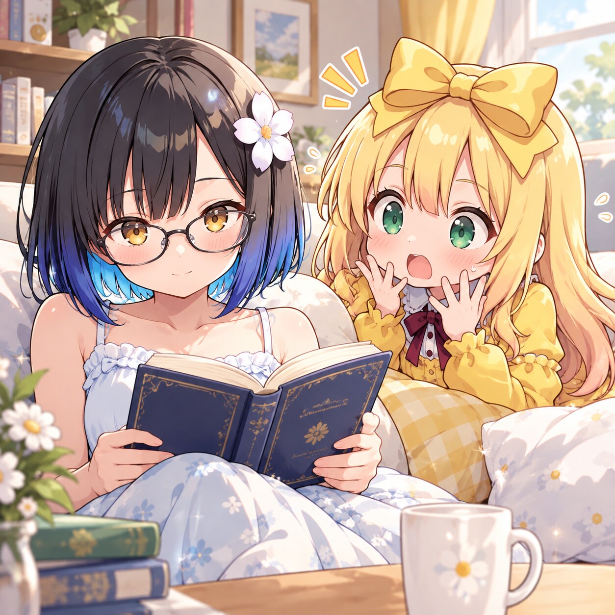 2人で読書♪ | の人気AIイラスト・グラビア