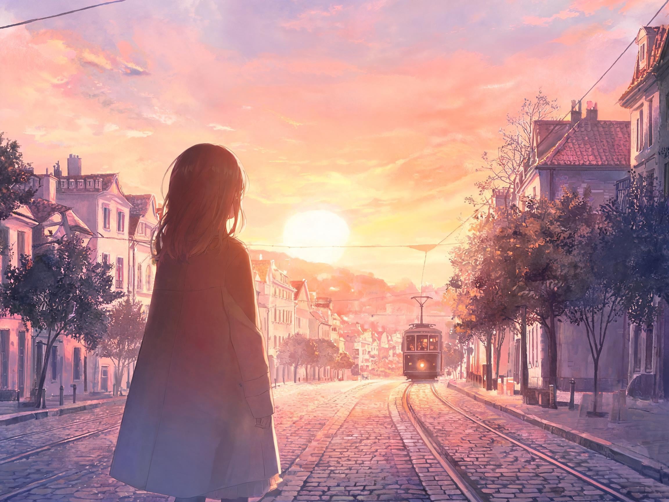 夕陽の街角 | の人気AIイラスト・グラビア