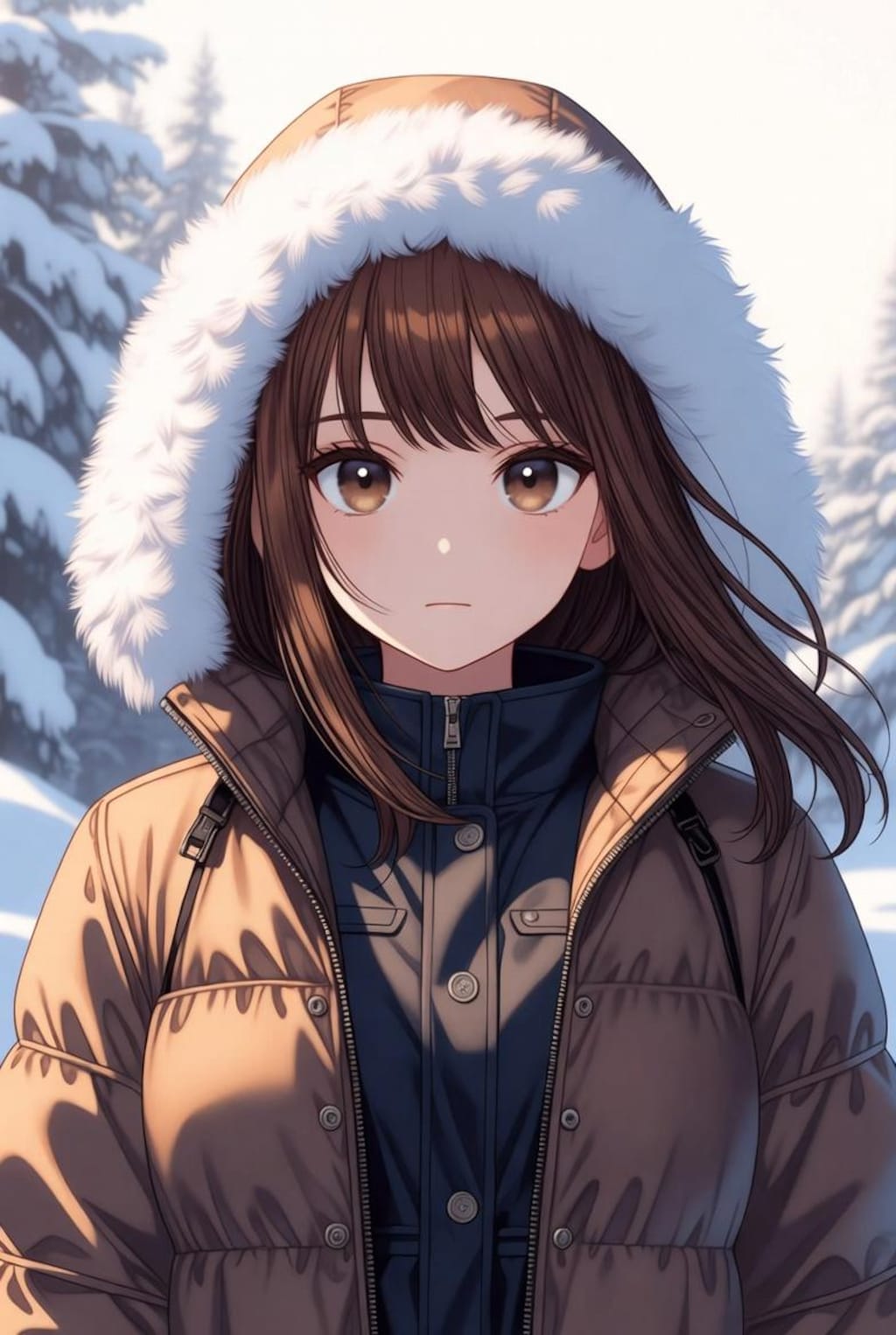 ファー付きの上着