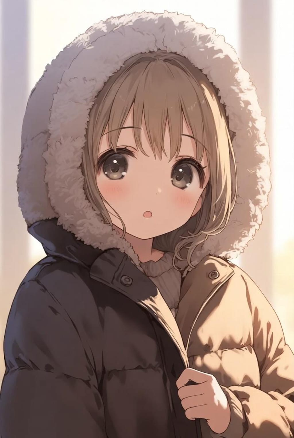 ファー付きの上着