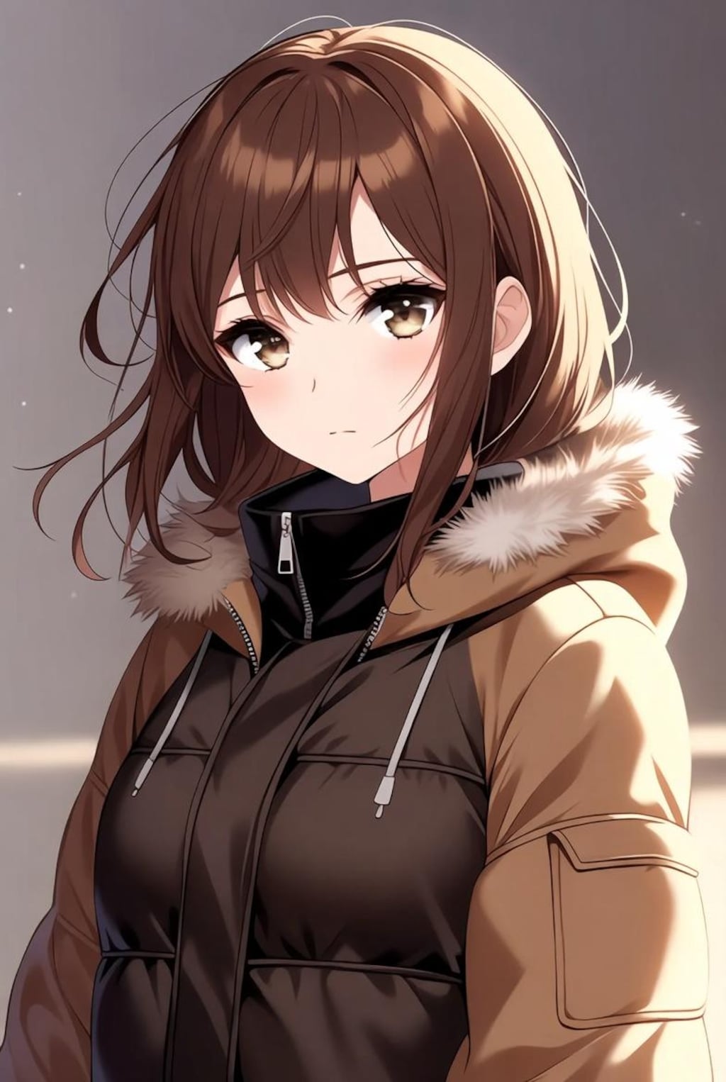 ファー付きの上着