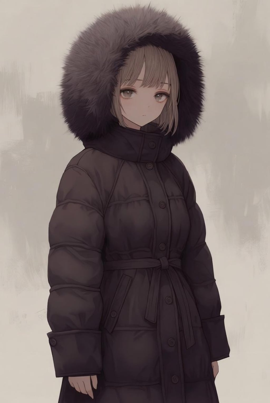 ファー付きの上着