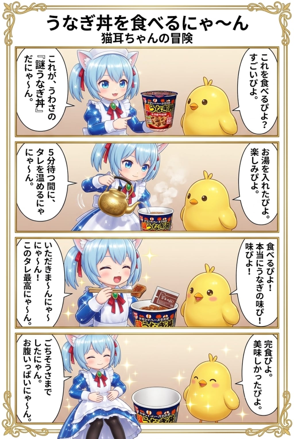 謎うなぎ丼を食べるにゃ〜ん　猫耳ちゃんの冒険
