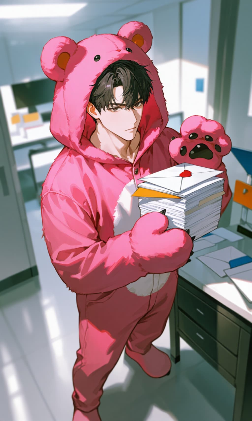 カッコいい男性がメールを配達