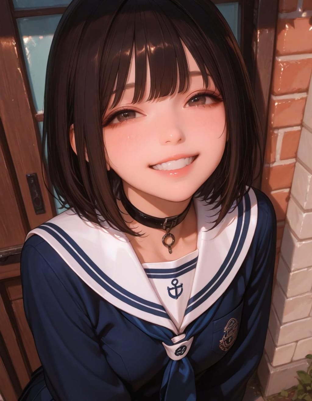 ピースする女子高生