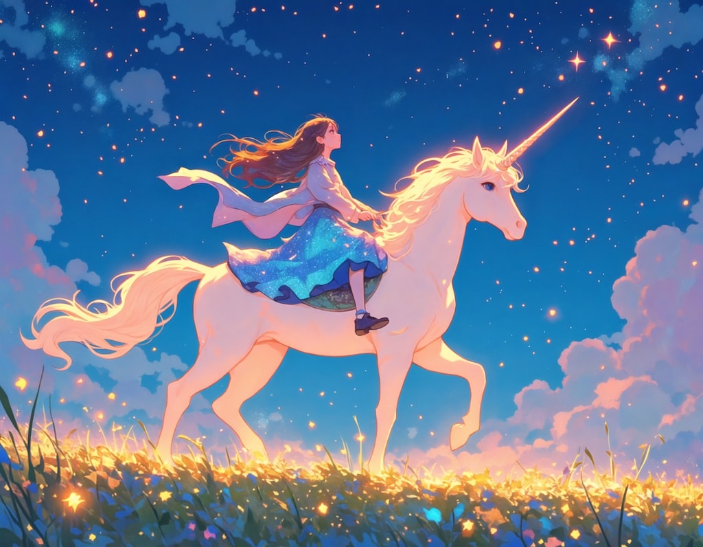 一角獣に乗って