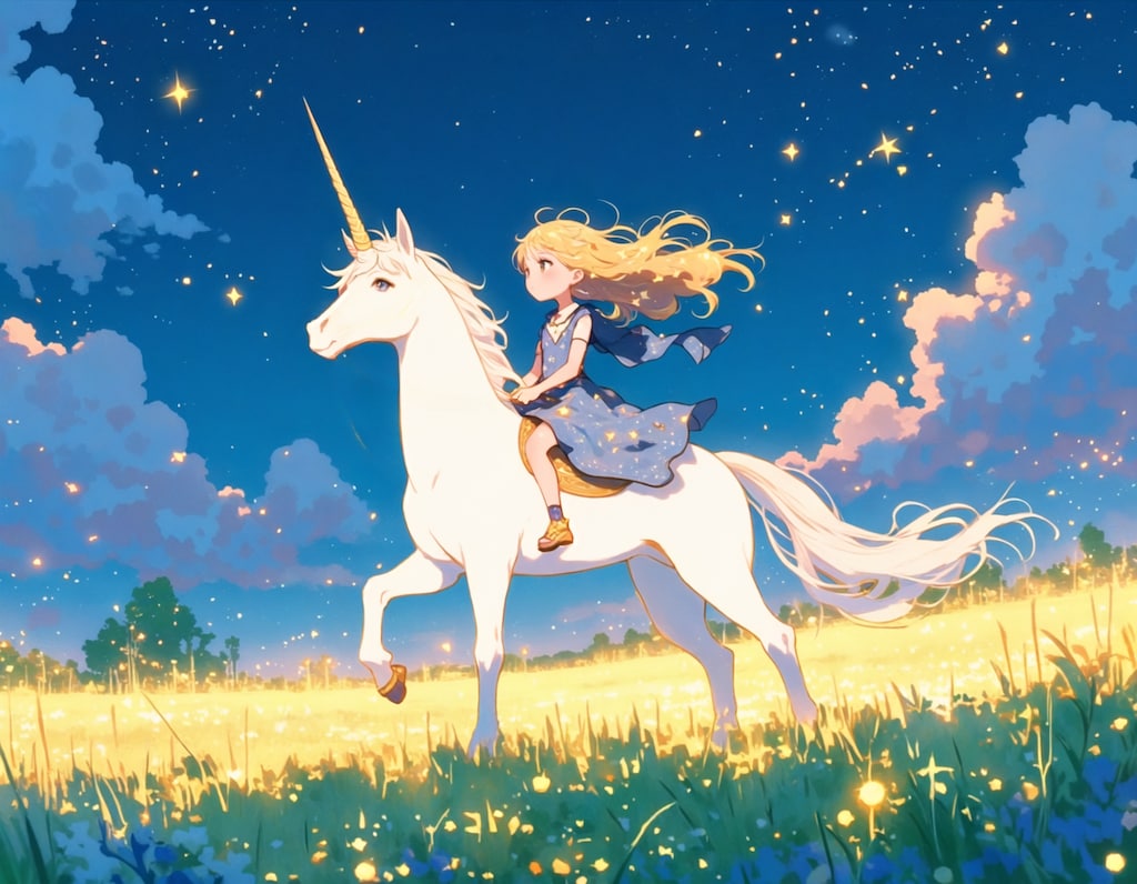 一角獣に乗って