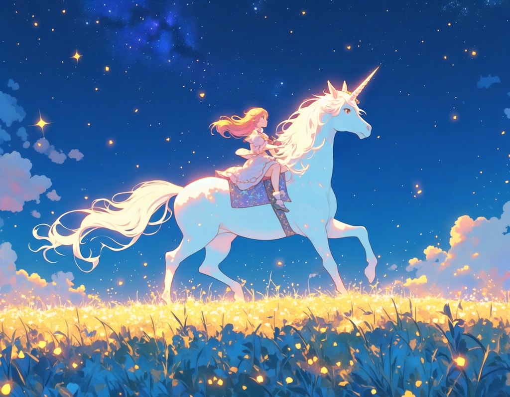 一角獣に乗って