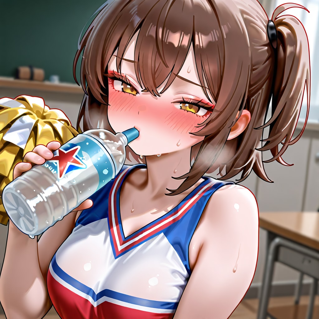 ただ水を飲んでるだけの絵になっちゃった。。