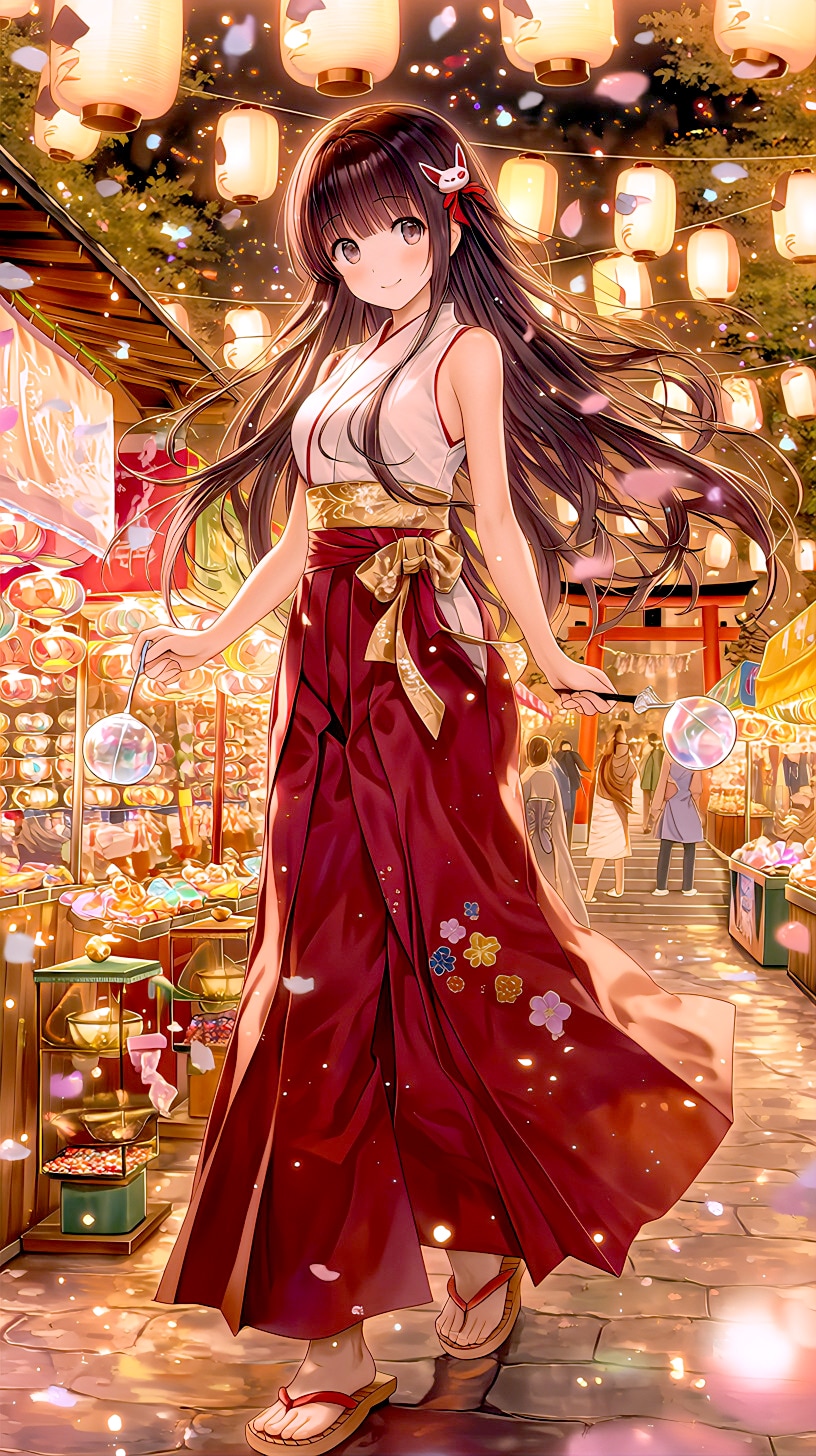 袴パンツと夏祭り