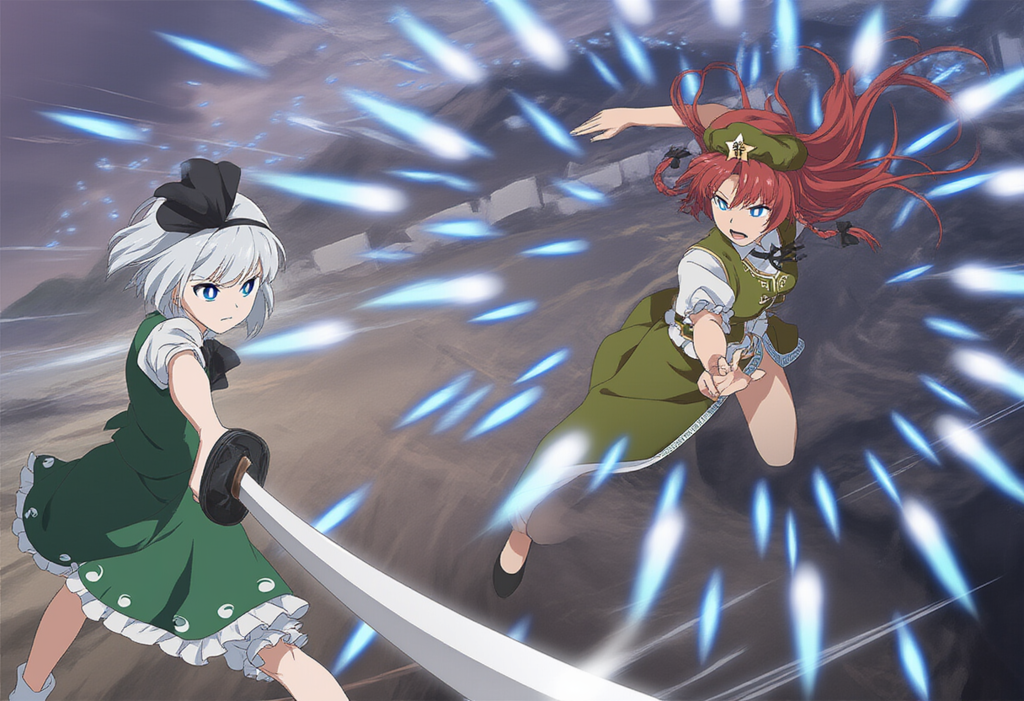 V4フル版　東方　魂魄妖夢　紅美鈴　弾幕ごっこ