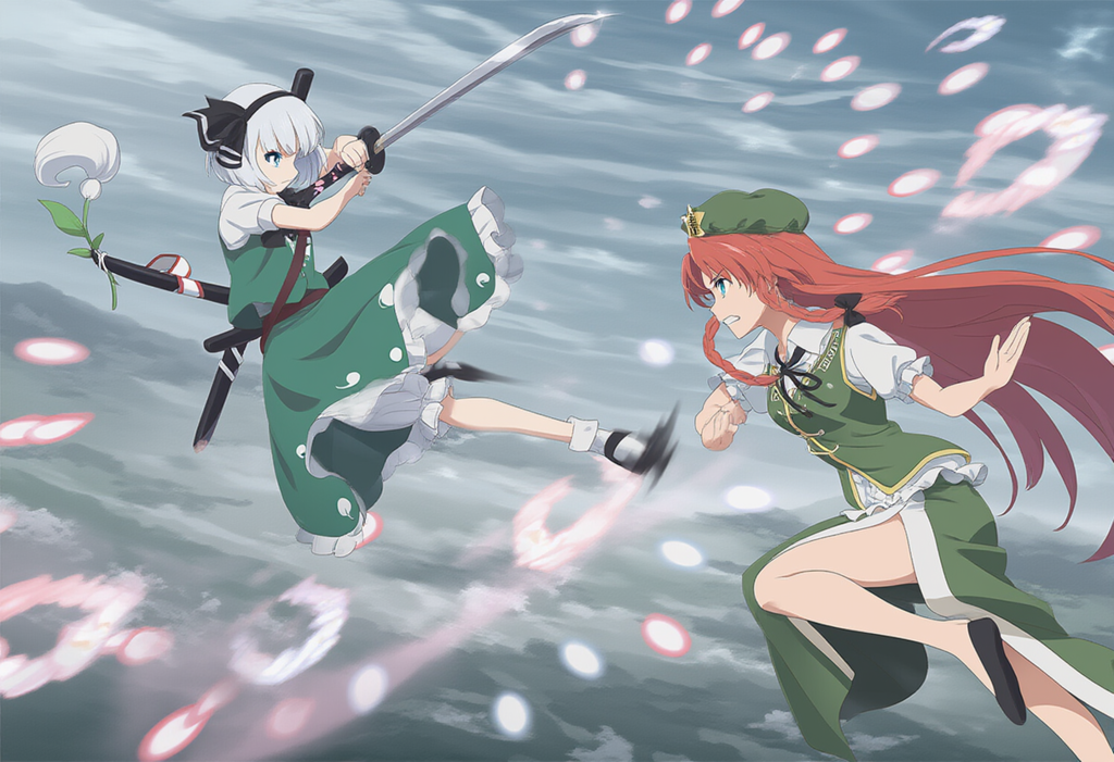 V4フル版　東方　魂魄妖夢　紅美鈴　弾幕ごっこ