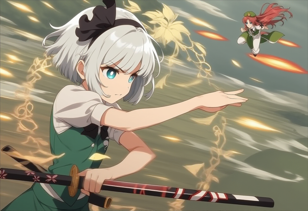 V4フル版　東方　魂魄妖夢　紅美鈴　弾幕ごっこ