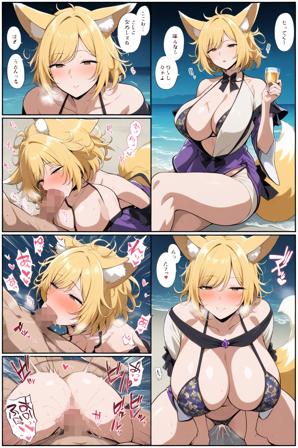 ビーチで飲んだくれお狐様とえっちなことをする薄い本