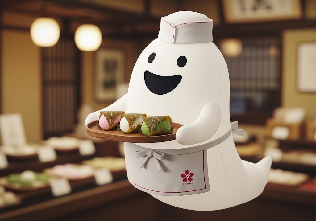柏餅を運ぶお化け和菓子職人