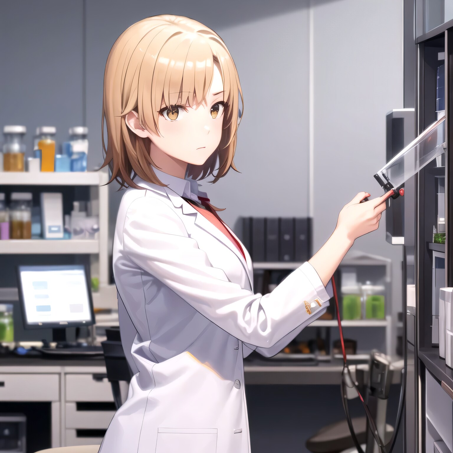 茶髪ボブで白衣の少女５ | の人気AIイラスト・グラビア