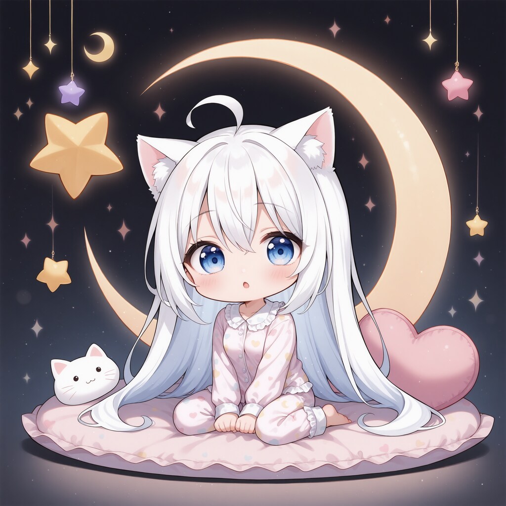 おやすみ白ねこちゃん