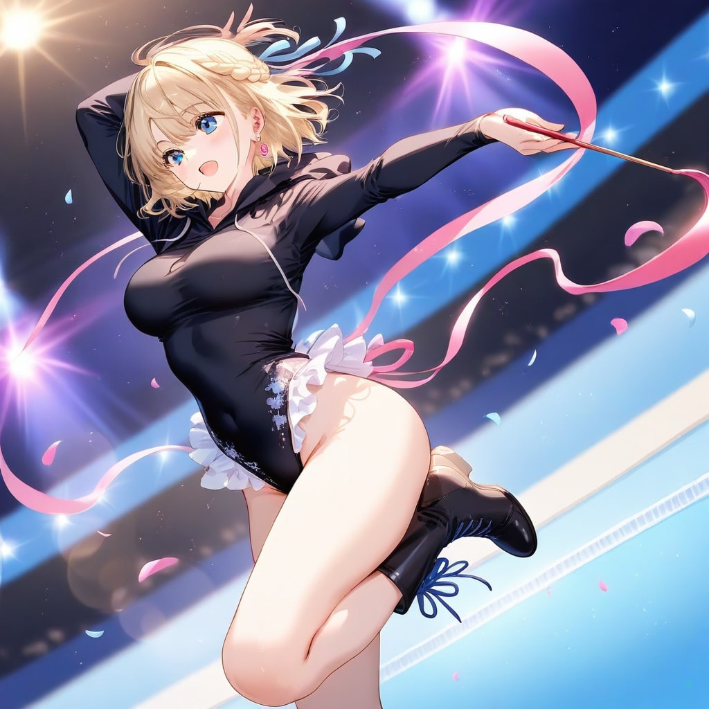 金髪ショート新体操美少女