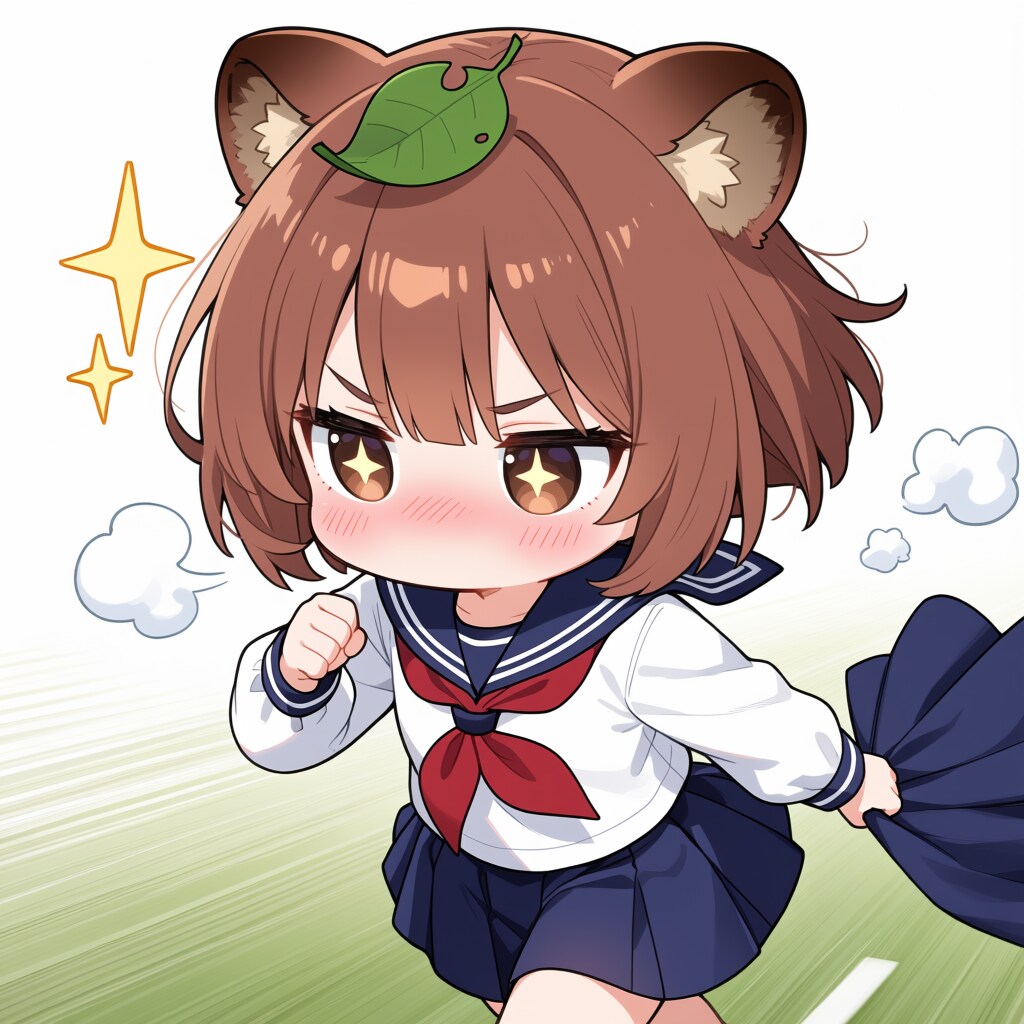 走るマメタヌキちゃん