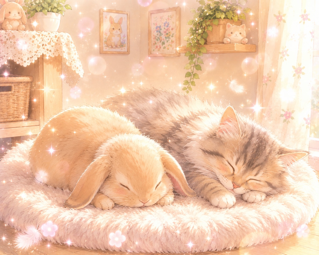 仲良くおやすみなさい✨️