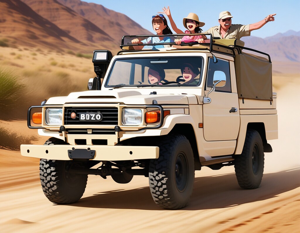 ランクル幌全開！原野を飛ばせ！