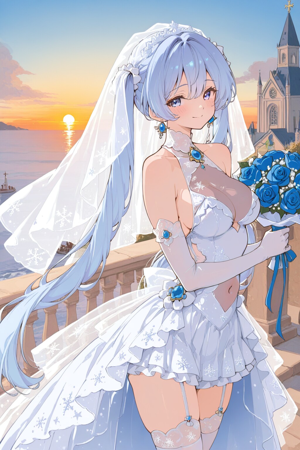夕暮れの教会で