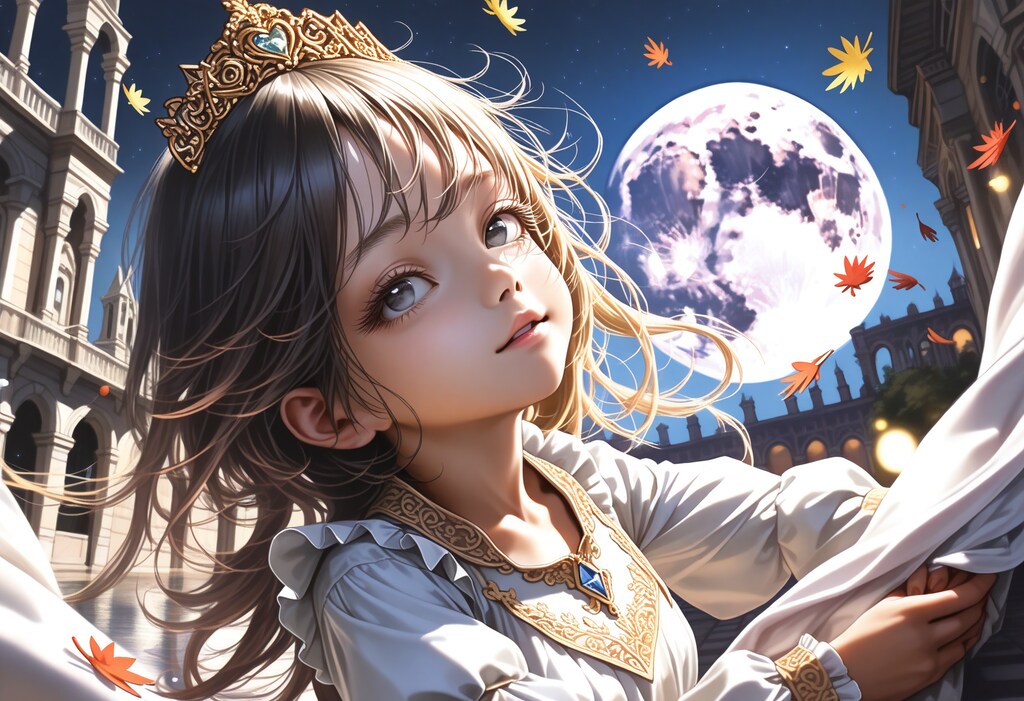 中秋の名月とプリンセス