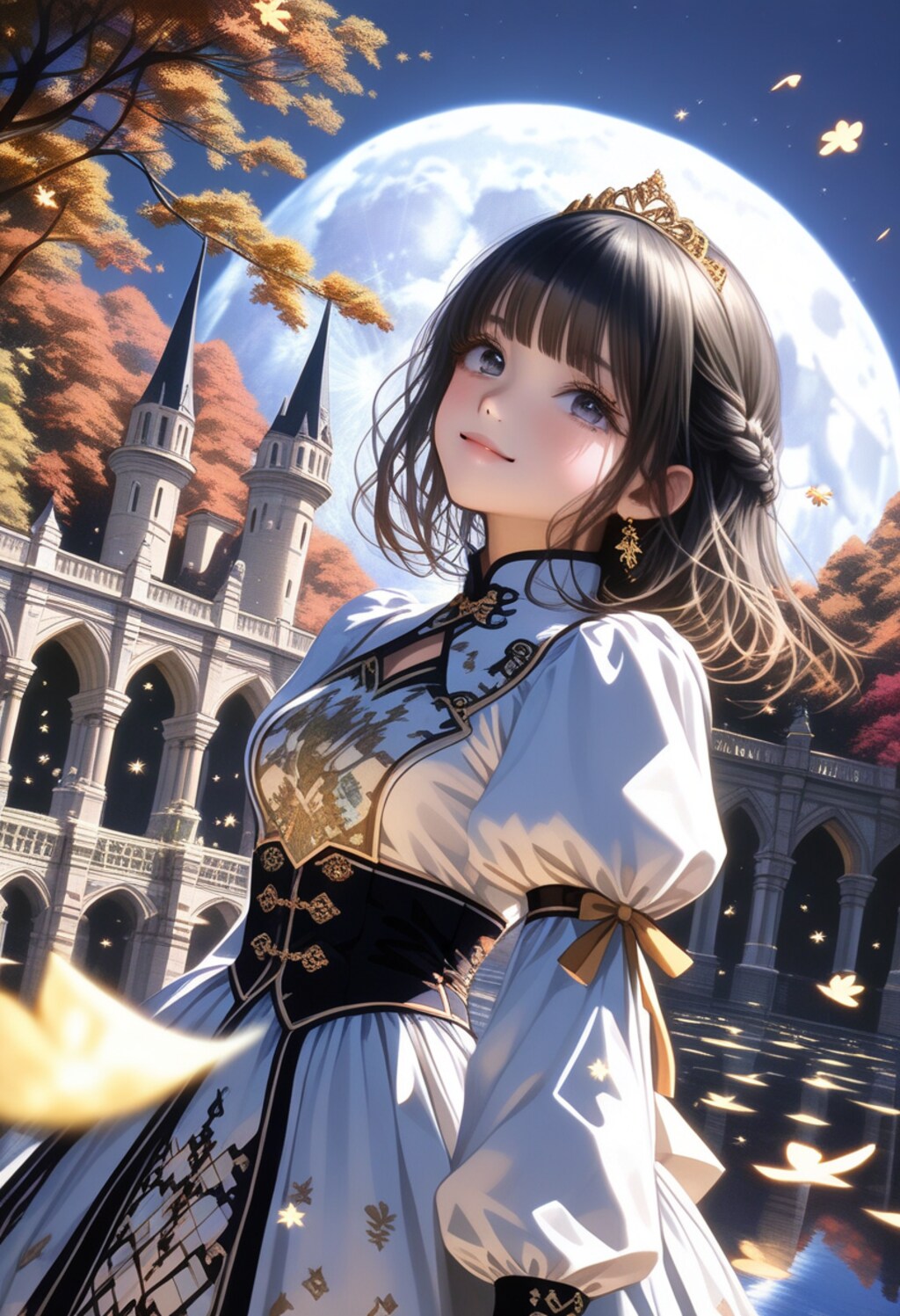 中秋の名月とプリンセス