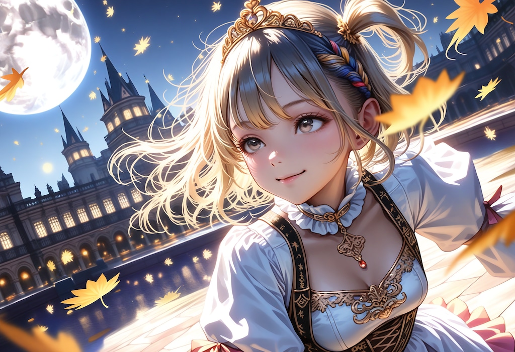 中秋の名月とプリンセス