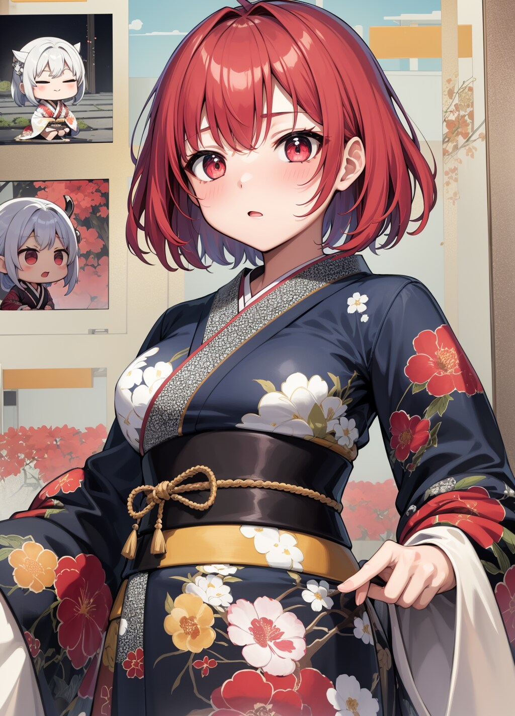 着物とちびキャラ
