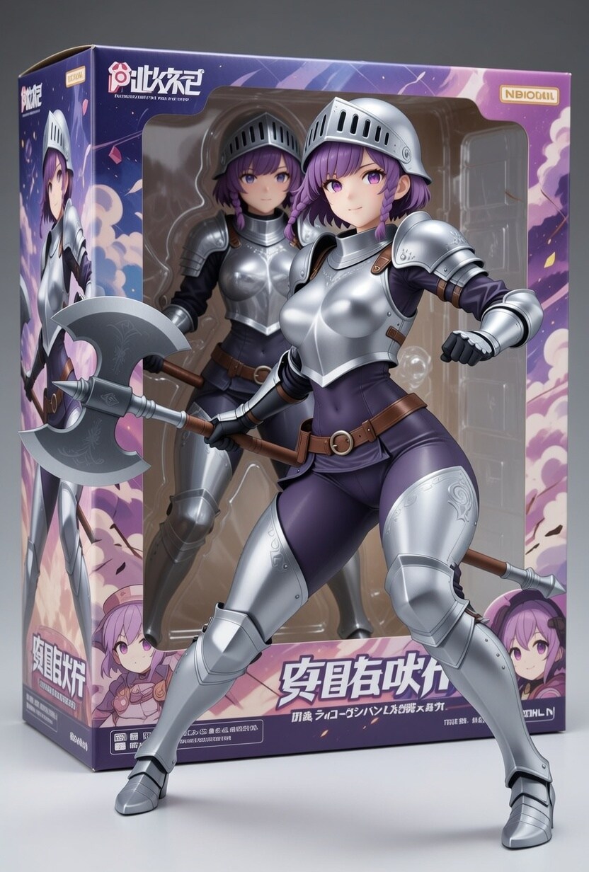 斧戦士のフィギュアと戦闘シーン