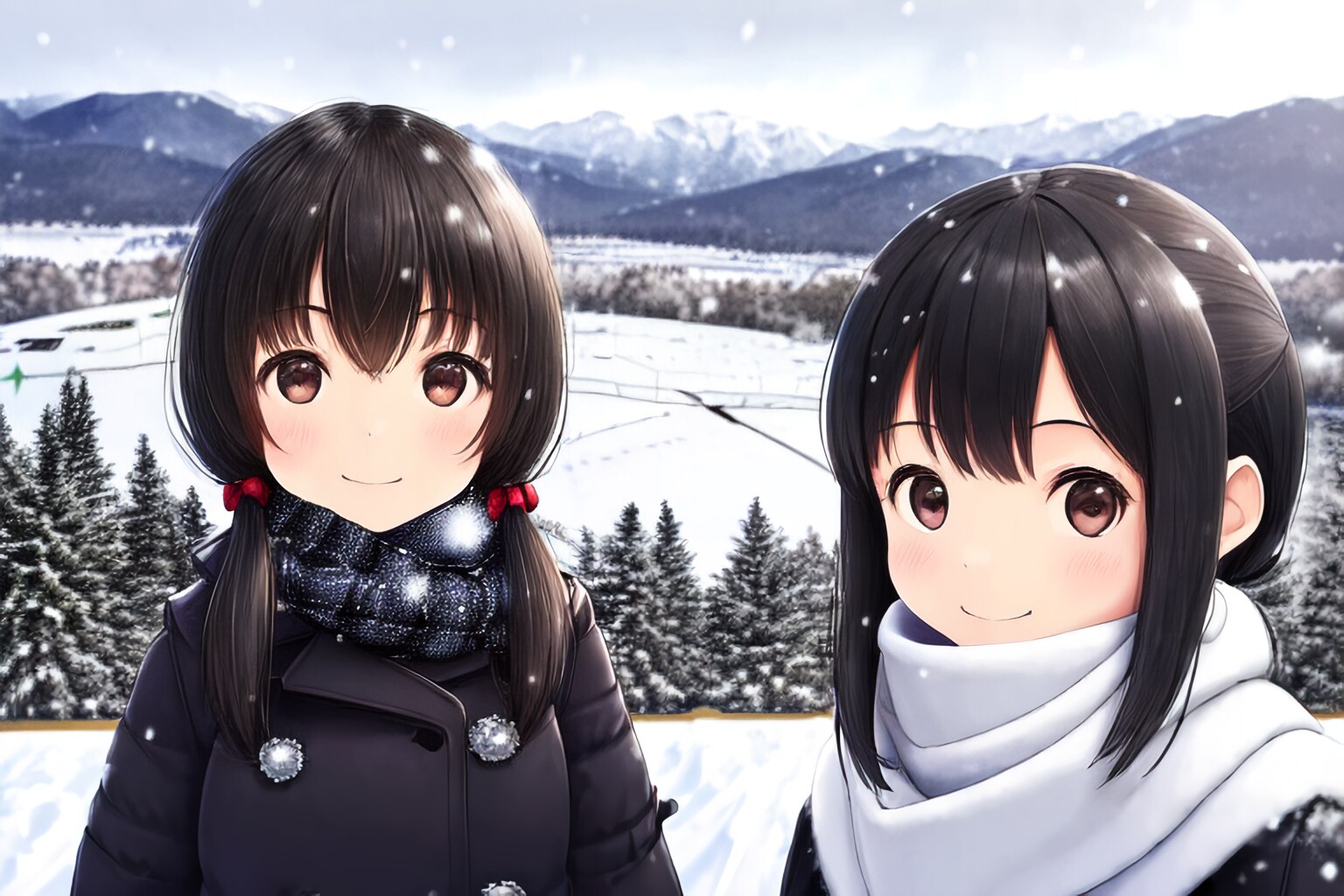 雪国のなかよし2人組