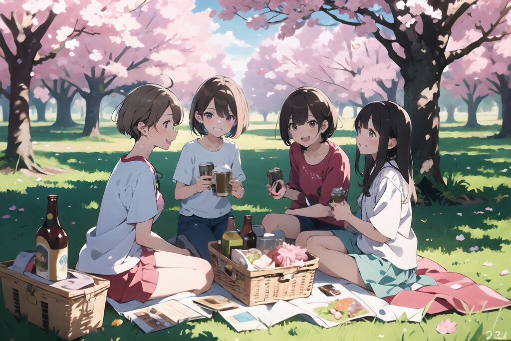 花見という名の酒盛り