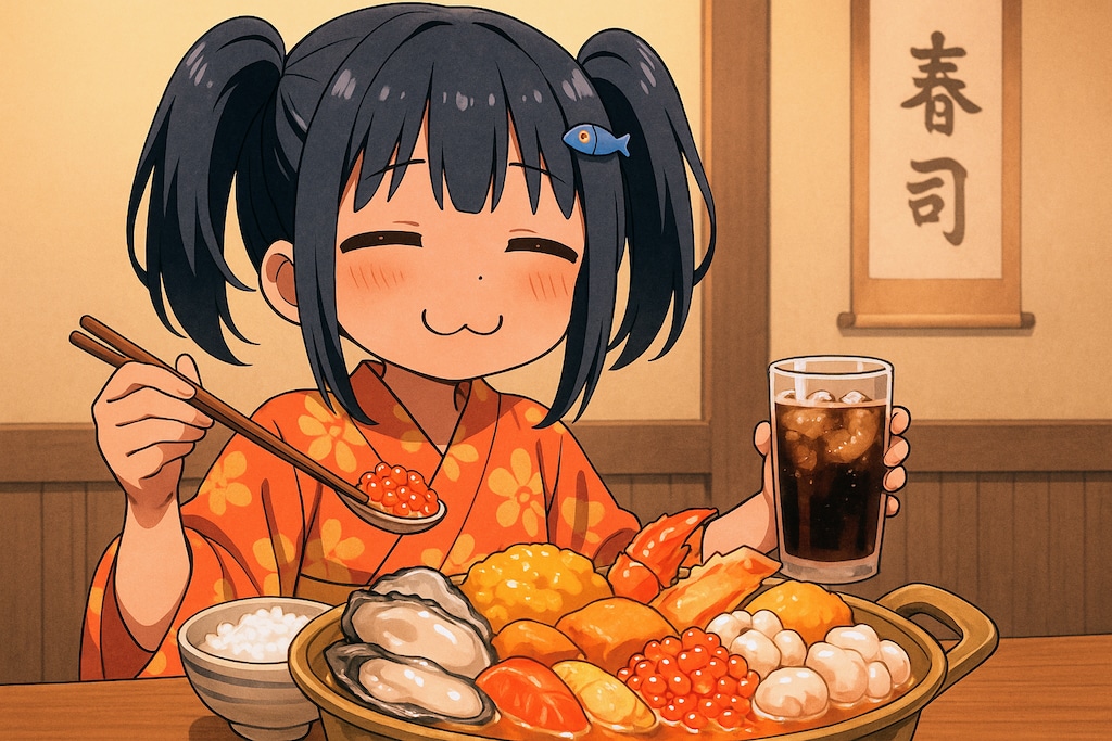 ヘルシーな鍋を食べるこなつちゃん