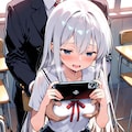 電話中の銀髪JKにイタズラ 6枚目