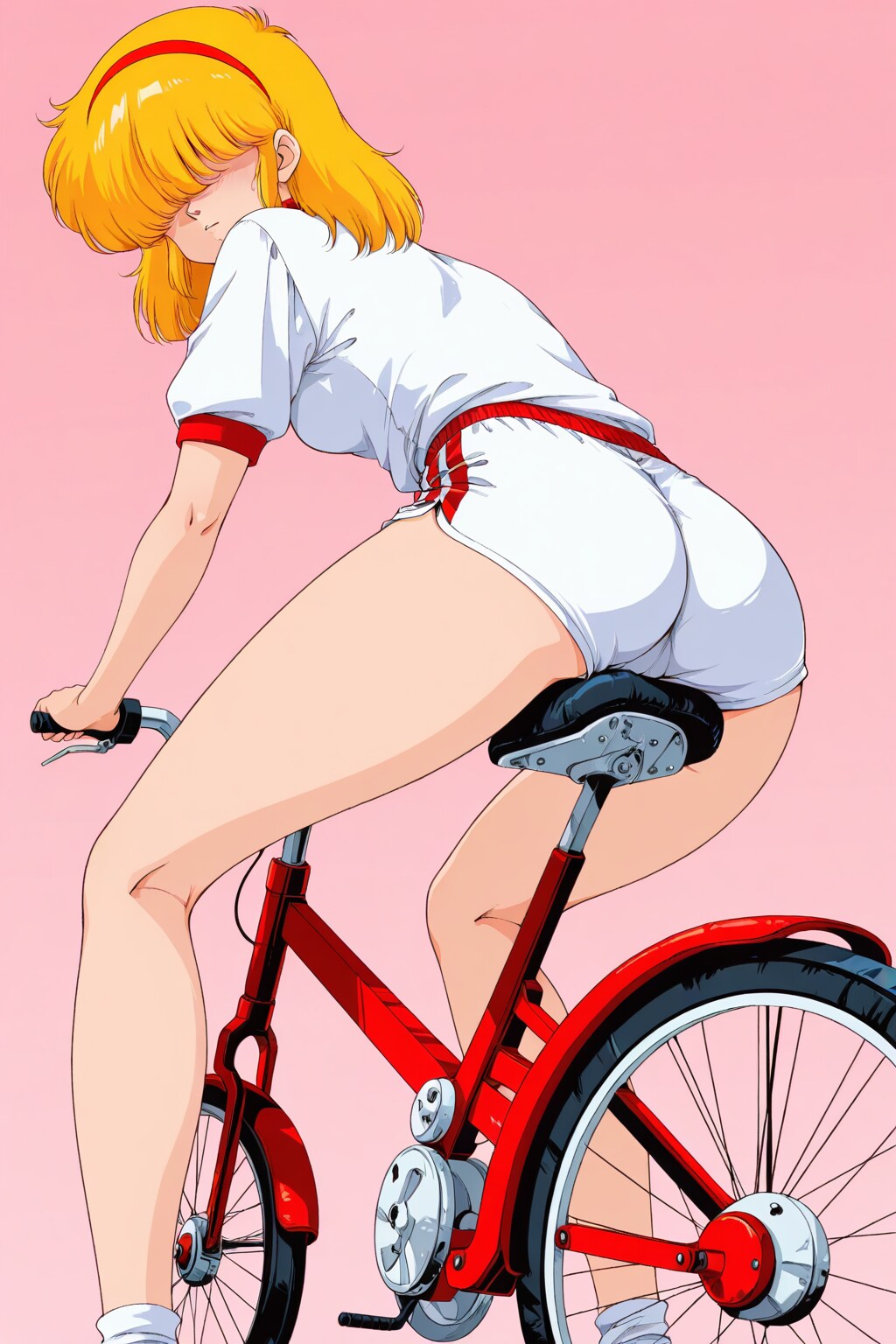 自転車に座る_APRICOT