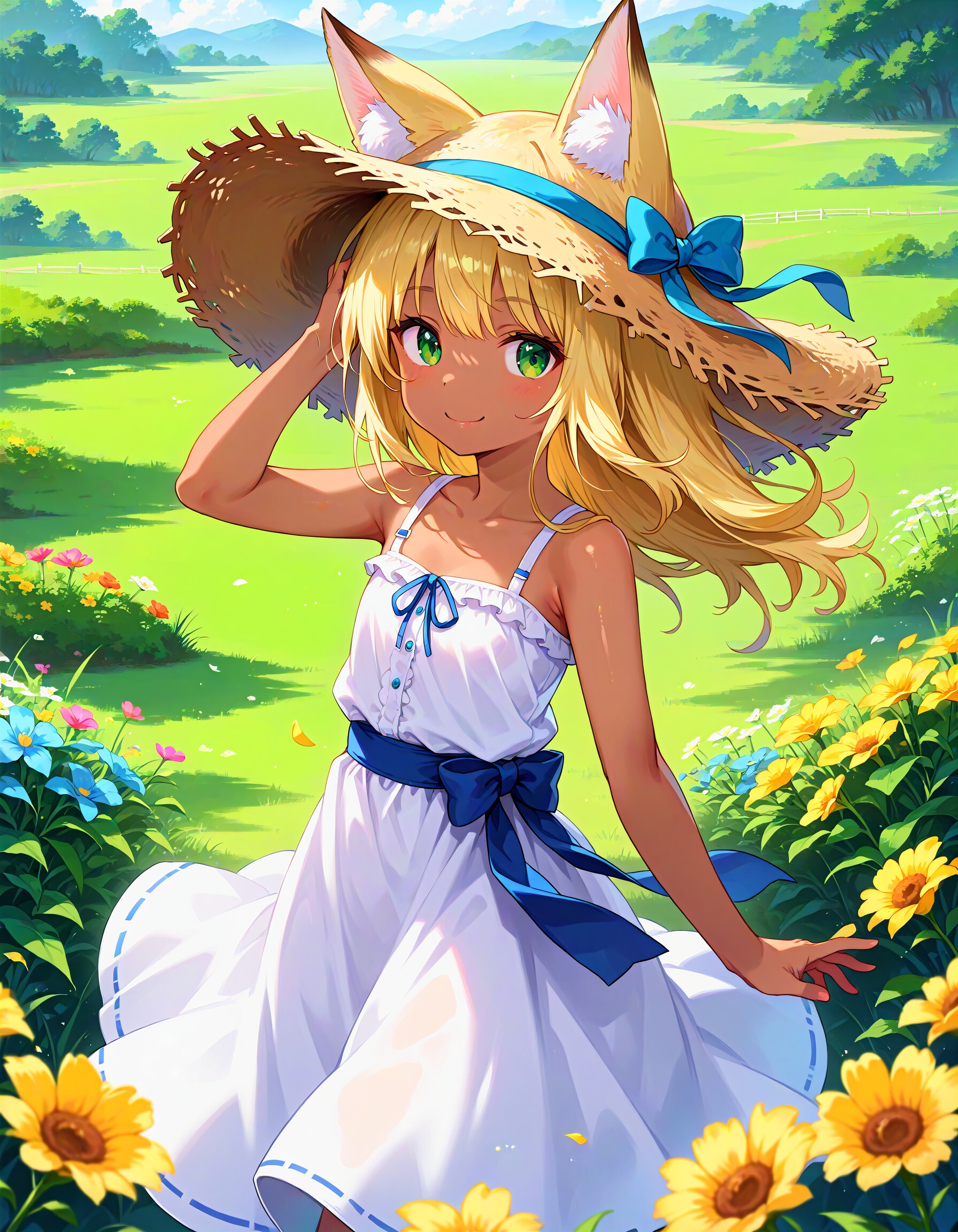 白ワンピース狐娘 | の人気AIイラスト・グラビア