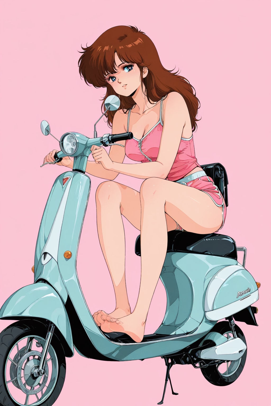バイクに座る_APRICOT