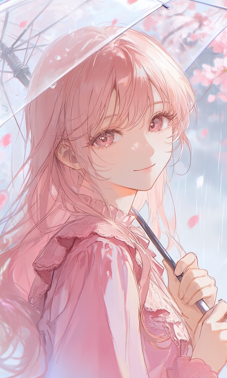 雨のお花見